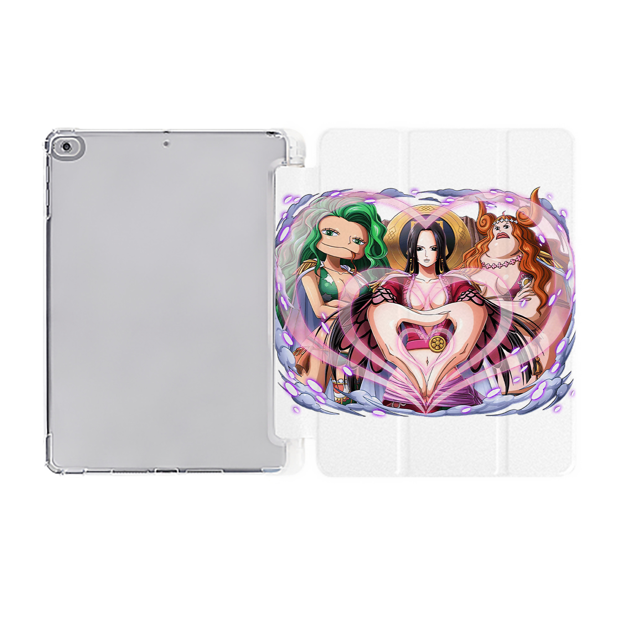 （画像用） ワンピース ボア・ハンコック ONE PIECE Boa·Hancock IPad ケース ペン収納付き 三つ折りスタンド PUレザー×シリコン 対応機種9.5/10.5/10.9インチ